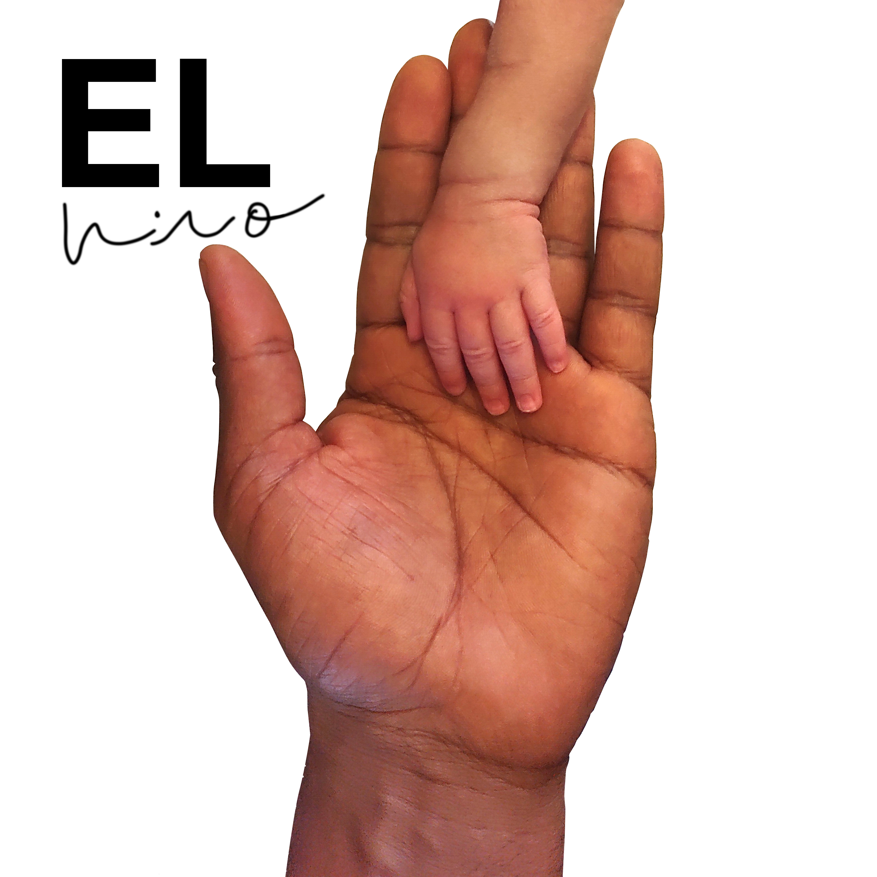 EL NI&Ntilde;O album cover by Carlos Simpson featuring an adult hand holding a child’s hand.